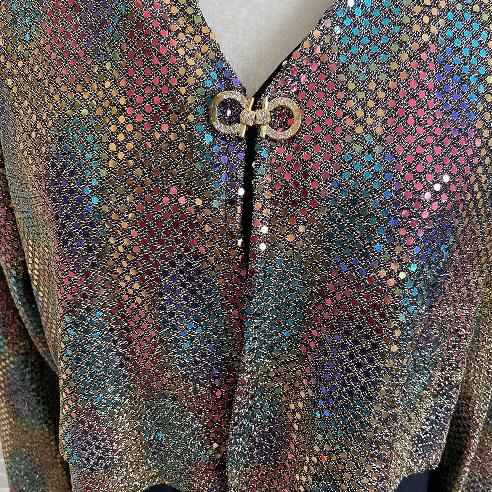 BETSY'S THINGS Vintage Size 14 Black Sheath Semi-Formal Dress With Sequin Jacket - Picture 11 of 12